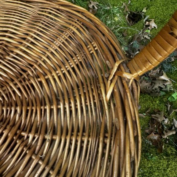 Wicker Gathering Basket Flowers Herbs Brown 18" x 21" X 17" Country Farm Vintage - Picture 6 of 11